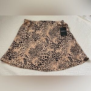 Forever 21 Animal Print A-Line Mini Skirt - Tan and Black